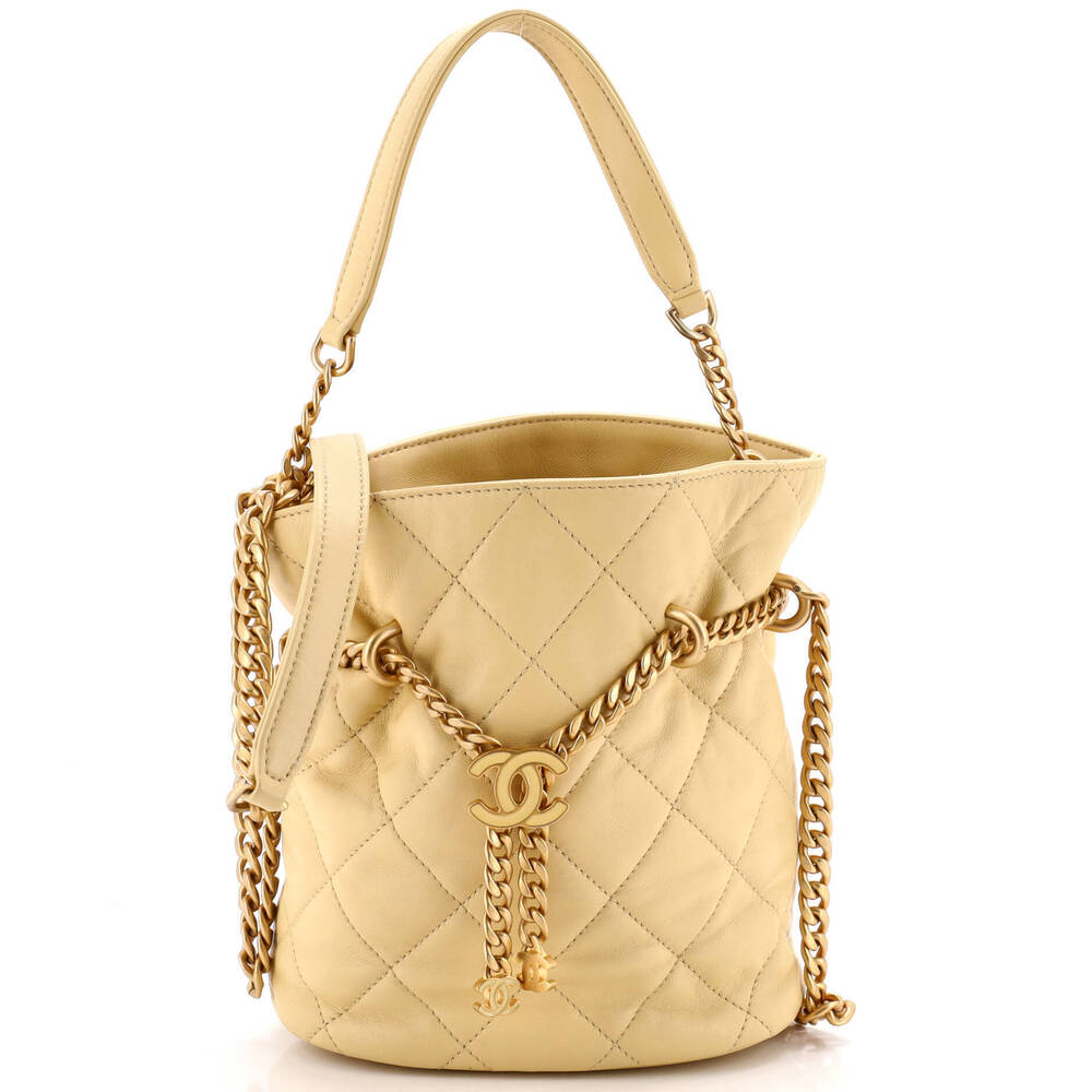 Chanel Small Pending CC Drawstring Bucket Bag Quilted Lambskin